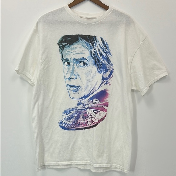 Star Wars Graphic T-Shirt Luke Han Solo Harrison Ford Disney Size XL Sci-fi - Picture 1 of 5
